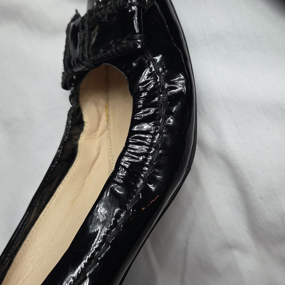 PRADA Black Patent Leather Kitten Heels with Bow 38 1/2 - Picture 9 of 12
